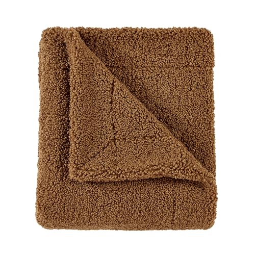 HiEnd Accents Teddy Umber 50x60 inch Boucle Throw Blanket - color: Umber, size: 50" x 60"