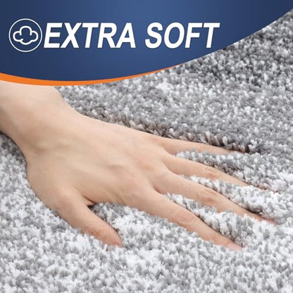 OLANLY Small Bathroom Rugs 24x16, Extra Soft Absorbent Microfiber Bath Rugs - color: Grey, size: 24" X 16"
