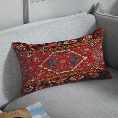 Britimes Throw Pillow Covers Set of 2, 12 x 20 Inch, Aztec Tribal Red - color: Ethnic Tribal 7, size: 20" x 12" (Pack of 2)