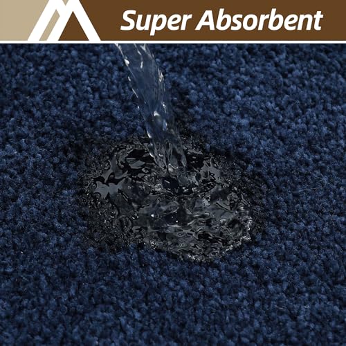 COSY HOMEER Extra Thick Bath Rugs for Bathroom Non Slip Bath Mat 24x36 Navy - color: Navy, size: 2' X 3' (Rectangular)