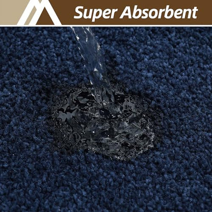 COSY HOMEER Extra Thick Bath Rugs for Bathroom Non Slip Bath Mat 24x48 Navy - color: Navy, size: 2' X 4' (Rectangular)