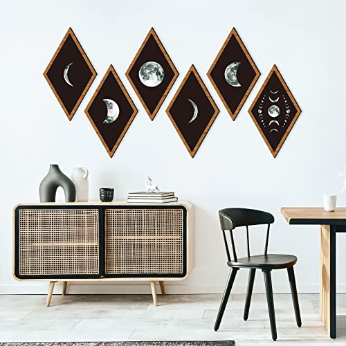 Sintuff Mushroom Wall Art Gothic Boho Sun Moon Phases Decor,Moon - style: Moon