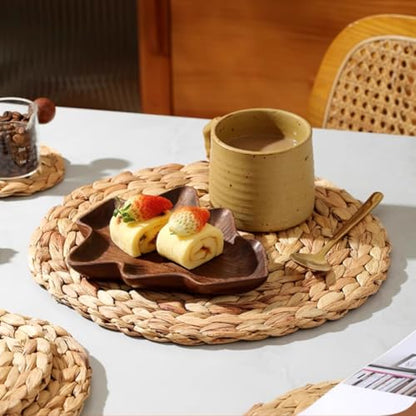 Round Woven Placemats Set of 4，Rattan Placemats Natural Hand-Woven Water Hyacinth Placemats Farmhouse Weave Place Mats Table Mats for Dining, Table,Kitchen,Wedding - size: 13 inch (Set of 4)