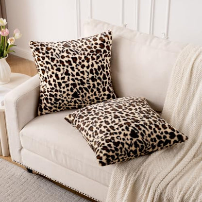 GALMAXS7 Cheetah Pillow Covers Leopard Throw Pillow Covers Set of 2, 20x20 - color: Leopard, size: 20" x 20" (Pack of 2)