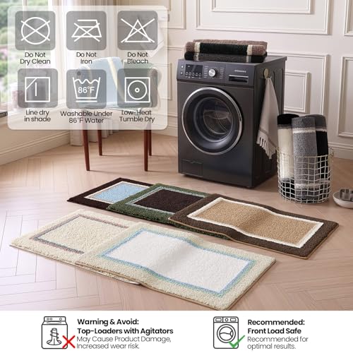 DEXI Bathroom Rugs 32x20, Soft Absorbent Bath Mat, Light Grey - color: Light Grey, size: 32" X 20" (Rectangular)