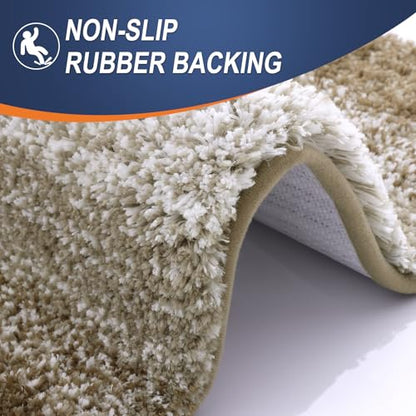 OLANLY Small Bathroom Rugs 24x16, Extra Soft Absorbent Microfiber Bath Rugs - color: Coffee, size: 24" X 16"