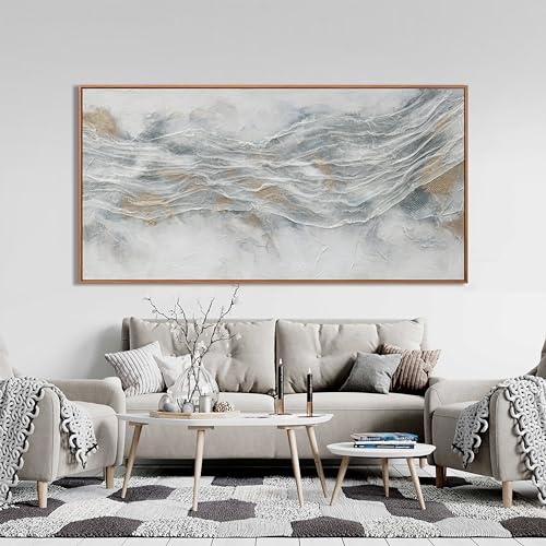 Abstract Canvas Wall Art Decor Modern Wall Art Pictures for Living Room Abstract Canvas Art Wall Decor Large Framed Wall Art Prints Large Artwork for Walls Bedroom Office Decor 29" X 58" - color: Gray Gold, size: 58"L x 29"W