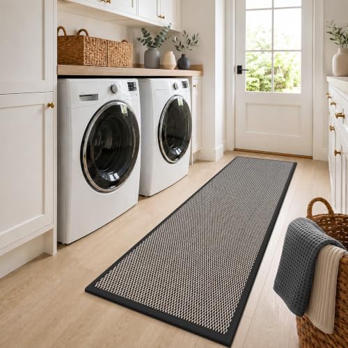 DEXI Ultra Thin Hallway Runner Rug 24x72, Non Slip Entryway Rugs,Black - color: Black, size: 24" X 72" (Runner)
