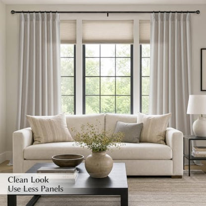 Semi Sheer Pinch Pleated Linen Curtains for Living Room 102 Inches, Greige - color: Greige, size: 40"W x 102"L (Pack of 2)