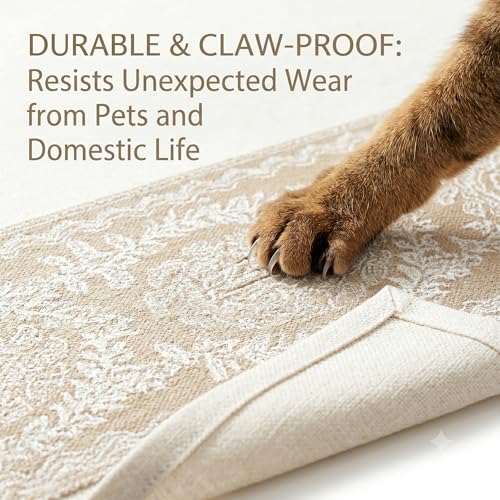 Square Linen Tablecloth Retro Floral Spillproof Cloth, 55x55 Inch - color: Beige Hh, size: 55"x55"fits 4 seats (table length 31"-37")