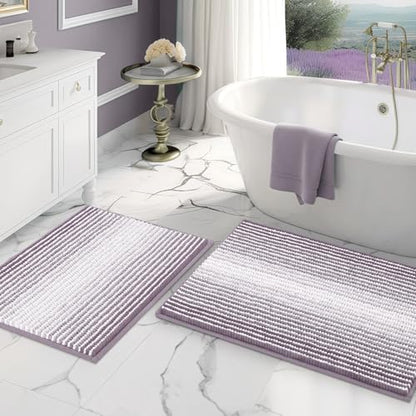BSICPRO Bathroom Rugs Sets 2 Piece, Non Slip Bath Mats, Lavender Purple - color: Lavender Purple, size: 20" x 32" Plus 16" x 24"