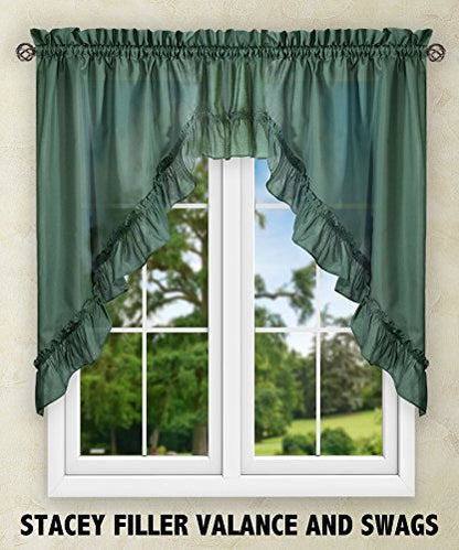 Ellis Curtain Stacey 54-by-13 Inch Ruffled Filler Valance (Harvest) - color: Harvest