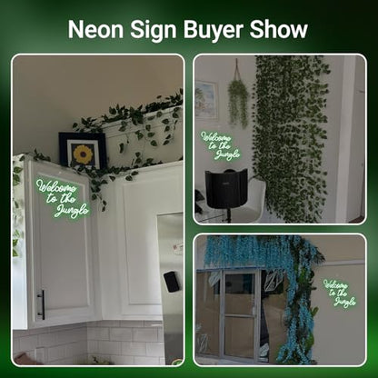 Welcome to the Jungle Neon Sign Wedding Led Sign Jungle Neon Light - color: Colorful-A-jungle green