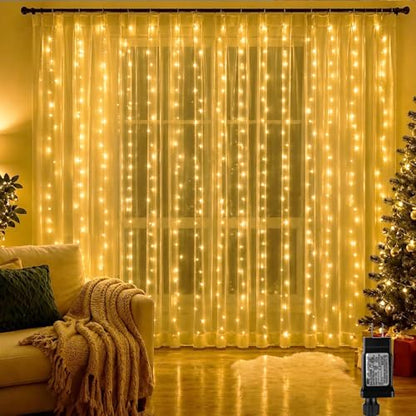Afirst Led Curtain Lights for Bedroom, 2 Packs Curtain Fairy Lights Plug in