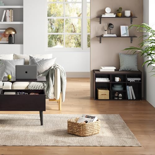 DINZI LVJ Wall Shelves, 23.6" Long Floating Shelves with Metal Brackets - color: Espresso, size: 23.6 Inch