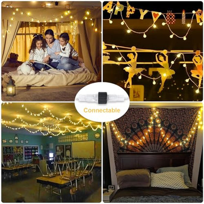 JMEXSUSS 100 LED Globe String Lights Indoor Bedroom, 33ft Fairy Lights - color: Warm White, size: 100 LED Plug