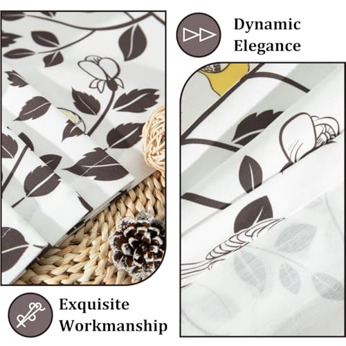 Leeva Farmhouse Bird Floral Rod Pocket Kitchen Valance, 52 x 18, 1 Panel - color: A5, size: 52"W x 18"L (Pack of 1)