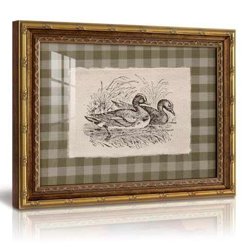 InSimSea Gold Framed Duck Wall Art, Sketch Animal Canvas Print, 13x16 In - color: Duck Sketch, size: 16"L x 13"W