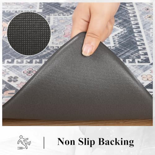 Ileading Anti Fatigue Kitchen Mat, Non Slip Cushioned Standing Floor Mat, Waterproof Kitchen Runner Rug, Farmhouse Comfort Padded Mat for Sink, Laundry, Office, Blue, 24''x71'' - color: Blue