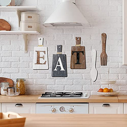 Jetec Cutting Board Eat Sign Set Wall Decor, White, Grey, Dark Brown - color: White, Grey, Dark Brown