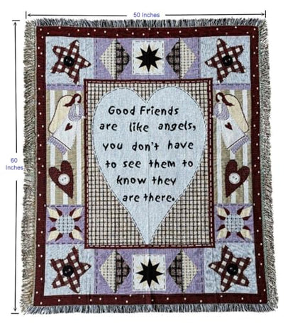 Friends&Family Like Angels Tapestry Throw Blanket 50"x60" - color: Angel