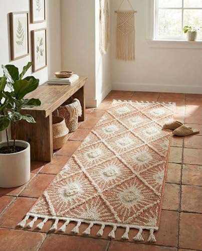Rugs.com Boho Collection Rug – 6 Ft Runner Rust Red Medium-Pile Rug Perfect for Hallways, Entryways - color: Rust Red, size: 2' x 6' Runner