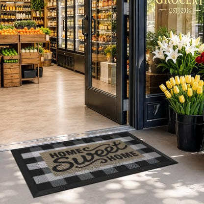LUMI Outside Welcome Door Mat 17x30, Non-Slip Durable Rubber Easy Clean - color: Sweet Home, size: 17"x30"