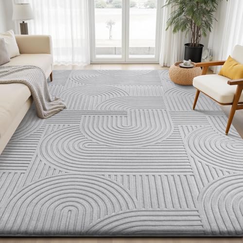 Sour Lemon Area Rugs 9x12 Living Room Bedroom, Grey Rug Large Carpet - color: Light Grey, size: 9' x 12' (Rectangular)