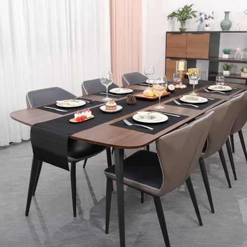 Myir JUN Black Placemats Set of 4 Kitchen and Dining Table Placemats - color: Black, size: Set of 4