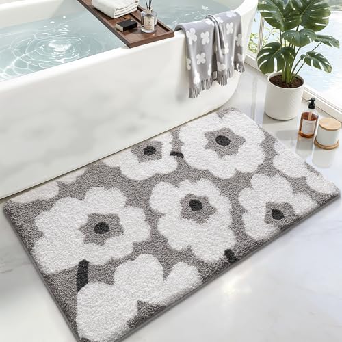 LUMI Bathroom Rug 24x36, Soft Absorbent Microfiber Bath Mat, Non Slip - color: Elegant Black, size: 24"x36"