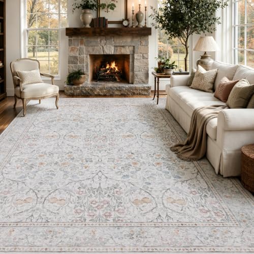 JOLLYVOGUE 8x10 Area Rugs for Living Room, Washable Rug, Beige - color: Beige, size: 8' x 10' (Rectangular)