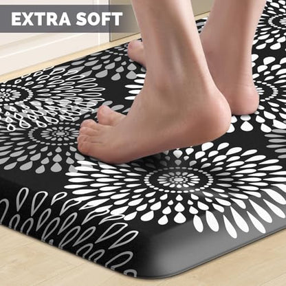 Kitchen Mat Water-Resistant Kitchen Rugs Cushioned Anti-Fatigue Floor Mat - color: Black, size: 60"L x 17.3"W x 0.5"Th