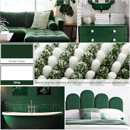 BSICPRO Bathroom Rugs Sets 2 Piece, Non Slip Striped Bath Mat, Hunter Green - color: Hunter Green, size: 20" x 32" Plus 16" x 24"