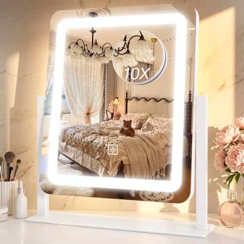 CraftCraze Makeup Mirror with Lights Vanity Mirror Dimmable|15"x13"White - color: White, size: 15"L x 13"W