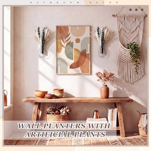 Otoolling Boho Wall Decor Set of 2, Black, Pampas,Eucalyptus - color: Black, style: Pampas,Eucalyptus