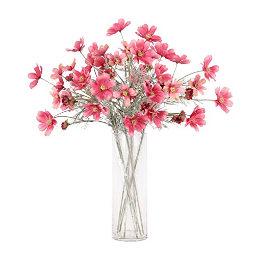 6 Pcs Artificial Calliopsis Flowers Fake Silk Flower Table Kitchen Home Garden Party Wedding Decoration Approx 24'' High Classic Pink No Vase - color: Classic Pink