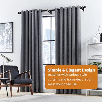 KOLAKO 8 Pack Curtain Rod Bracket, 1 Inch Heavy Duty Holder Black Drapery Single Hooks for Wall - color: Black, size: Set of 8