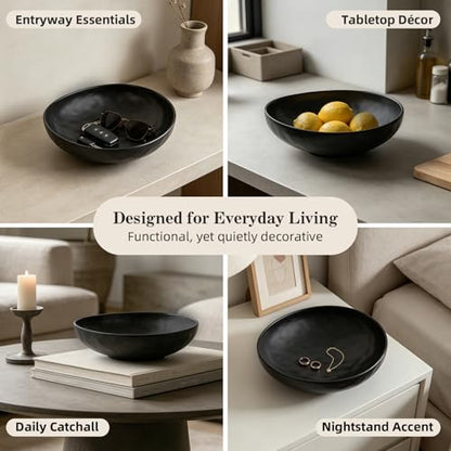 salomayes Wabi-Sabi Decorative Bowl, Matte Black Ceramic - color: Black