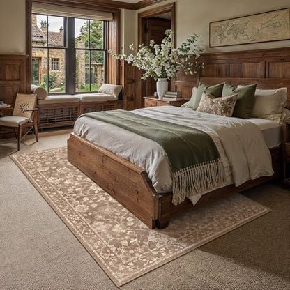 HUGEAR 5x7 Brown Neutral Area Rugs Washable Rug Carpet - color: Brown, size: 5' x 7' (Rectangular)