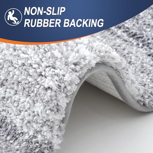 OLANLY Small Bathroom Rugs 24x16, Extra Soft Absorbent Microfiber Bath Rugs - color: Light Grey, size: 24" X 16"