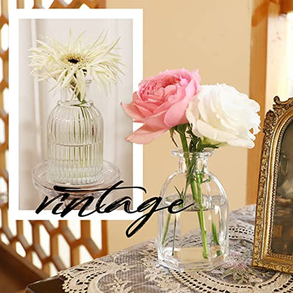 Bud Vases in Bulk 24, Small Glass Vase for Table Centerpieces - color: Clear, size: 2 Packs