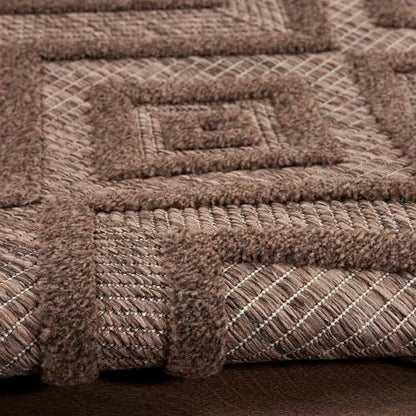 Nourison Home Versatile Brown 8' x Round Area Rug - Easy Clean, Non Shedding, Bed Room, Living Room, Dining Room, Kitchen (8' x Round) - color: Brown, size: 8' (Round)