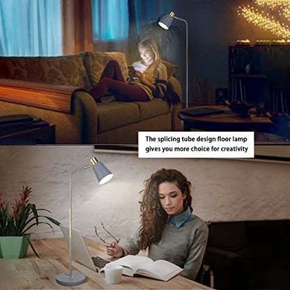 LALISU Floor Lamp Industrial Floor Lamps Reading Farmhouse Standing Lamp - color: Gray