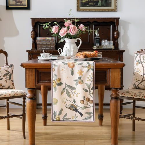 bilin gaier Designer Vintage Linen Table Runner,71"x12"-Dewey A - color: Dewey a, size: 12"*71"