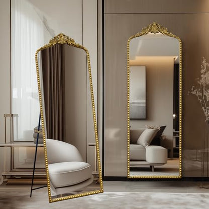 Growsun 65''x22'' Arched Antique Full Length Floor Mirror w/Stand - size: 65"L x 22"W