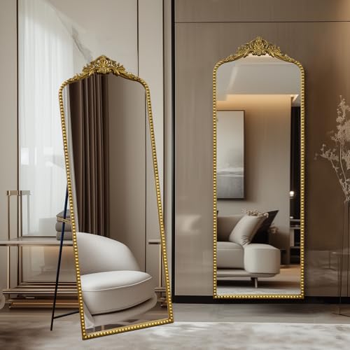 Growsun 65''x22'' Arched Antique Full Length Floor Mirror w/Stand - size: 65"L x 22"W