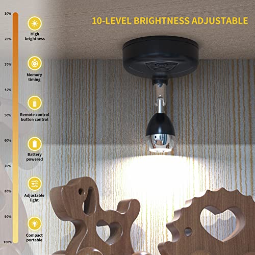 RGB Mini Spotlight Battery Operated Up Lights Indoor with Remote, 2 Pack