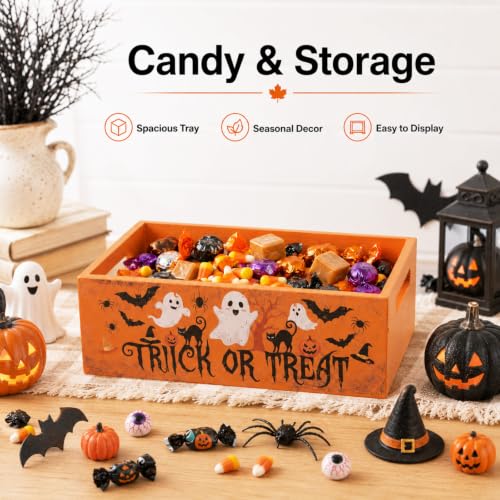Large Halloween Candy Bowl Trick or Treat Holder Double Sided