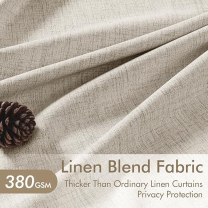 MIULEE Pinch Pleated Linen Curtains 40x84 Inch Burlywood Birch 4 Panels Set - color: Burlywood Birch, size: 40"W x 84"L (Pack of 4)