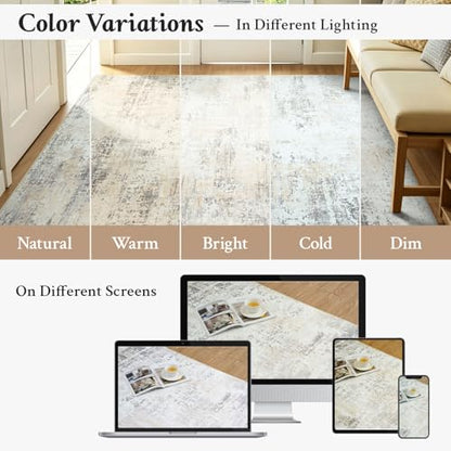 Washable Runner Rug Non Slip 2.6x8 for Kitchen Hallway Entryway - color: Beige, size: 2'6" x 8' (Runner)